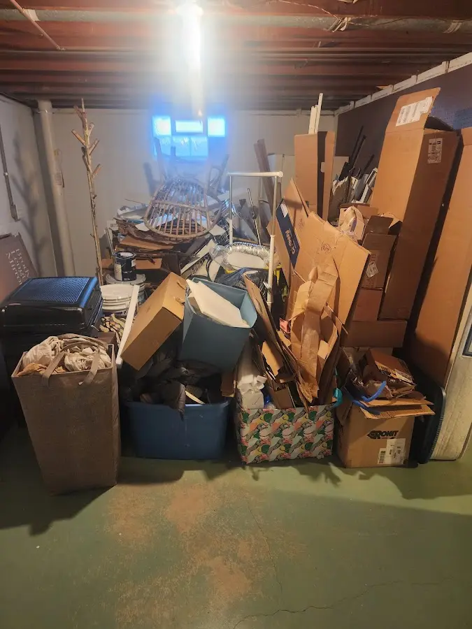 Roll-off dumpster container at job site for 20 Yard Dumpster Rental in Elsmere